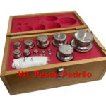 Kit de pesos-padrão M1 de 1g a 5kg (16 pesos) com estojo de madeira e um par de luvas